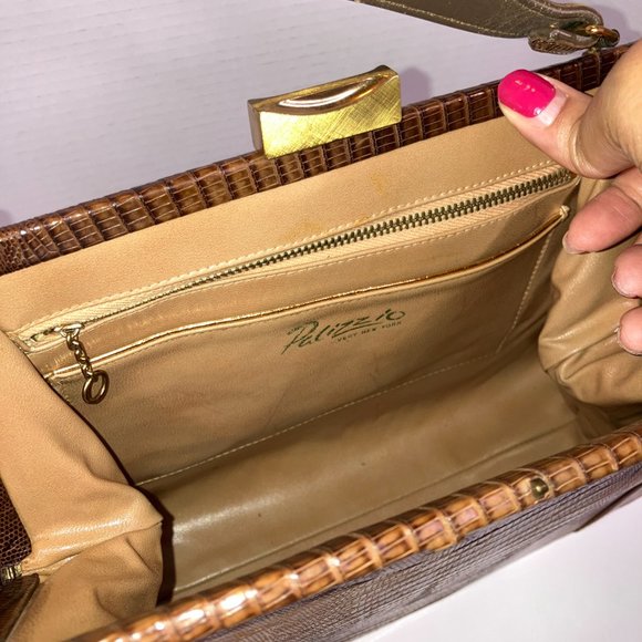 Palizzio NY Vintage Genuine Lizard Handbag - Picture 15 of 17